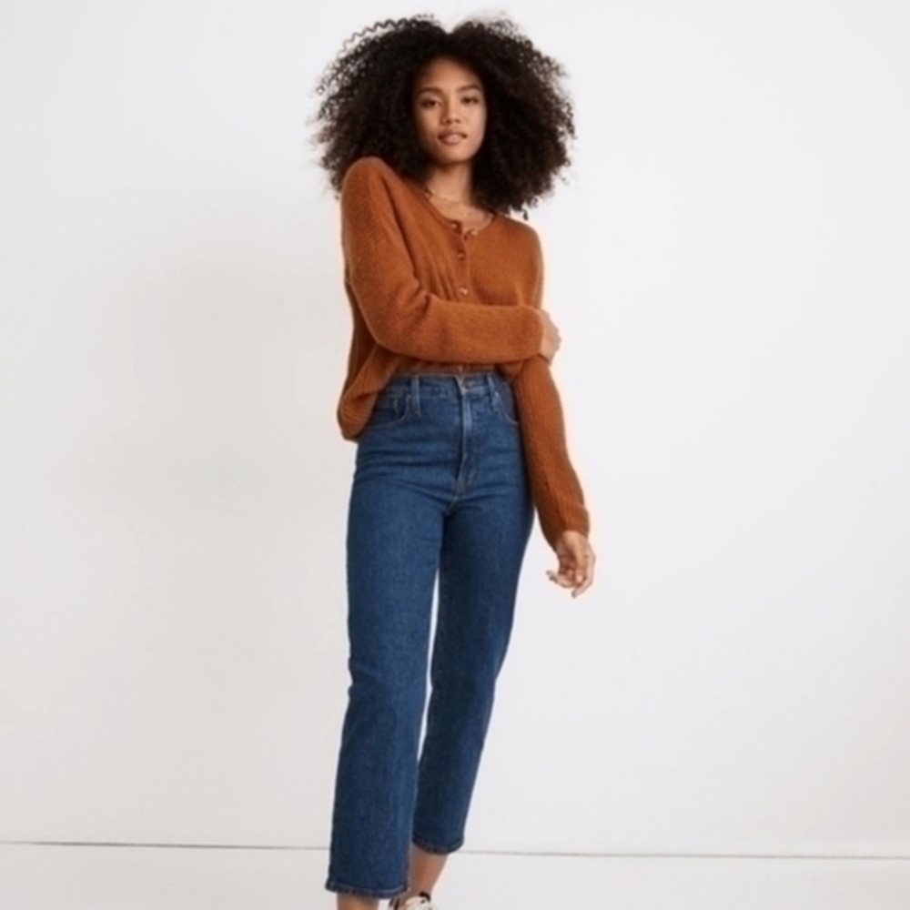 Madewell The Perfect Vintage Straight Cropped Jean in Blue Size 27